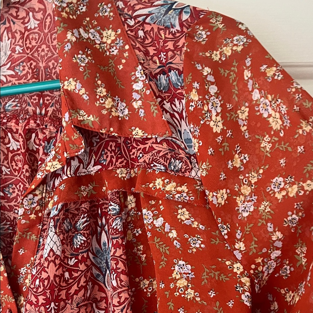 Umgee Rust Floral Blouse - Picture 6 of 12